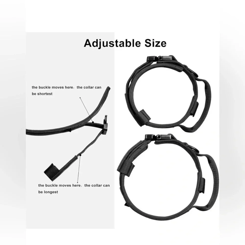 Tactical Dog Collar, Adjustable Military Training Nylon Dog Collar size S